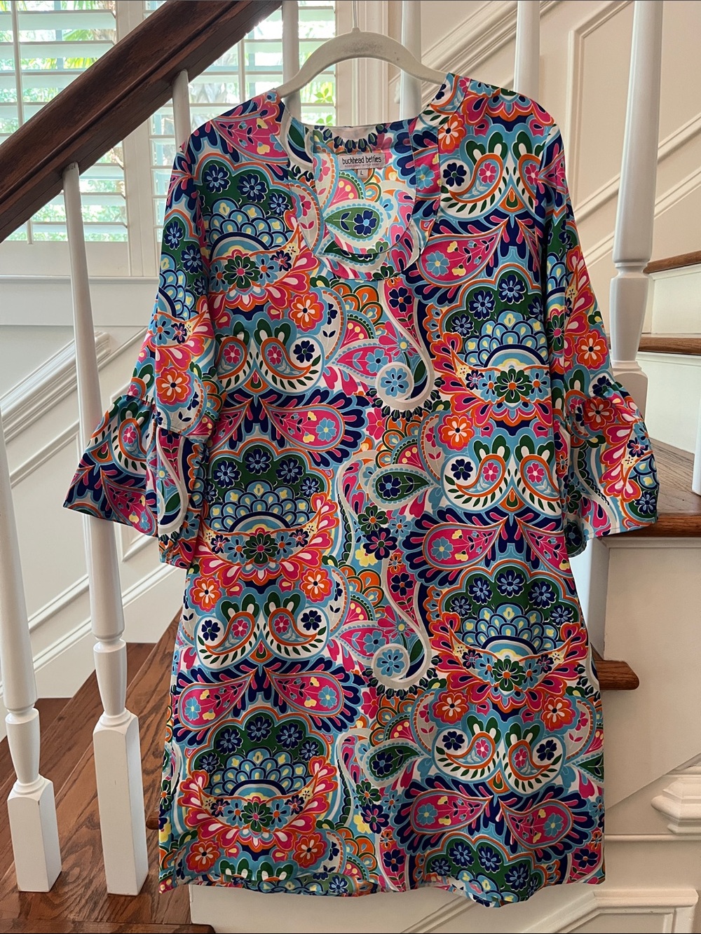 Vibrant Multicolor Paisley Mini Dress by Buckhead Betties